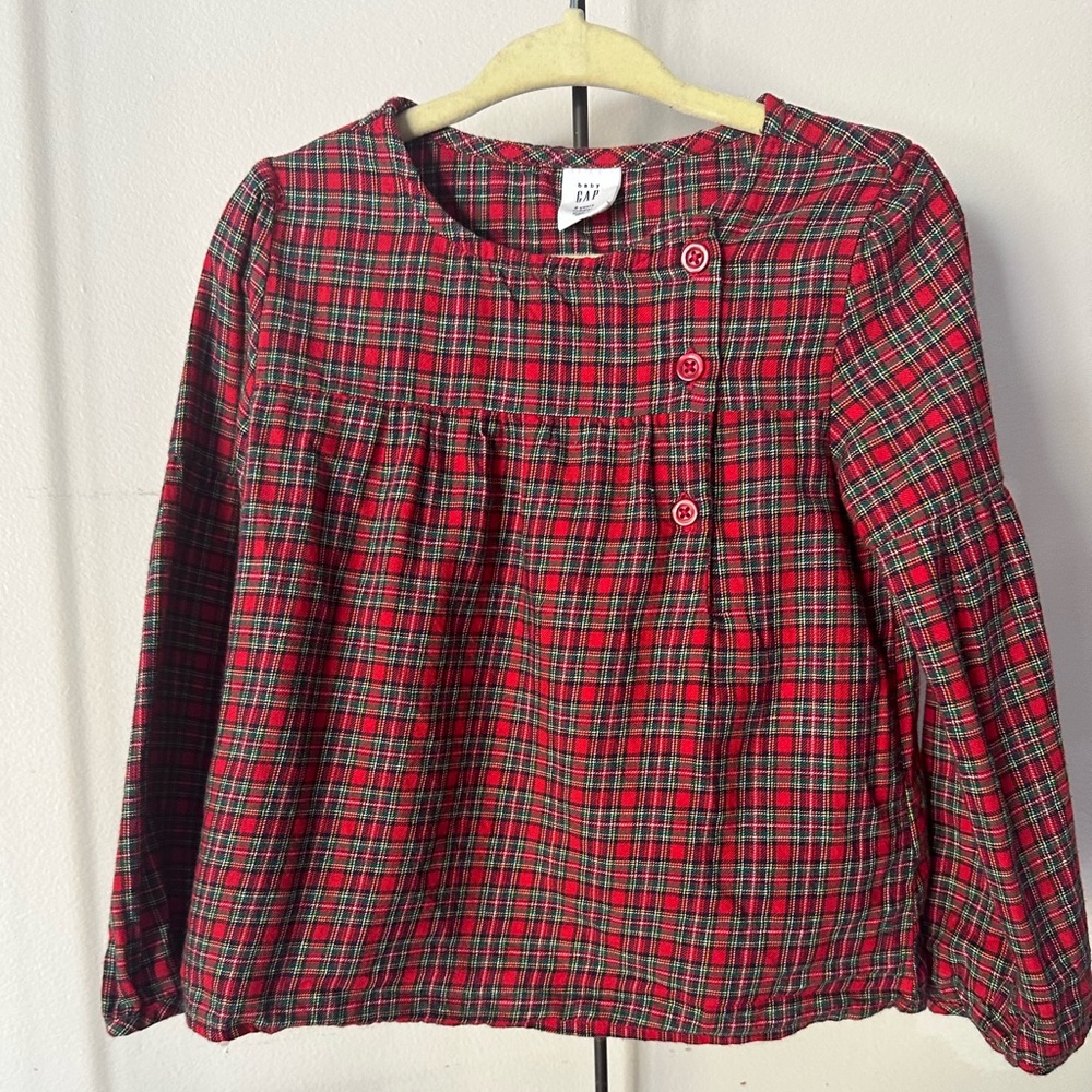 Baby Gap plaid holiday top size 3T